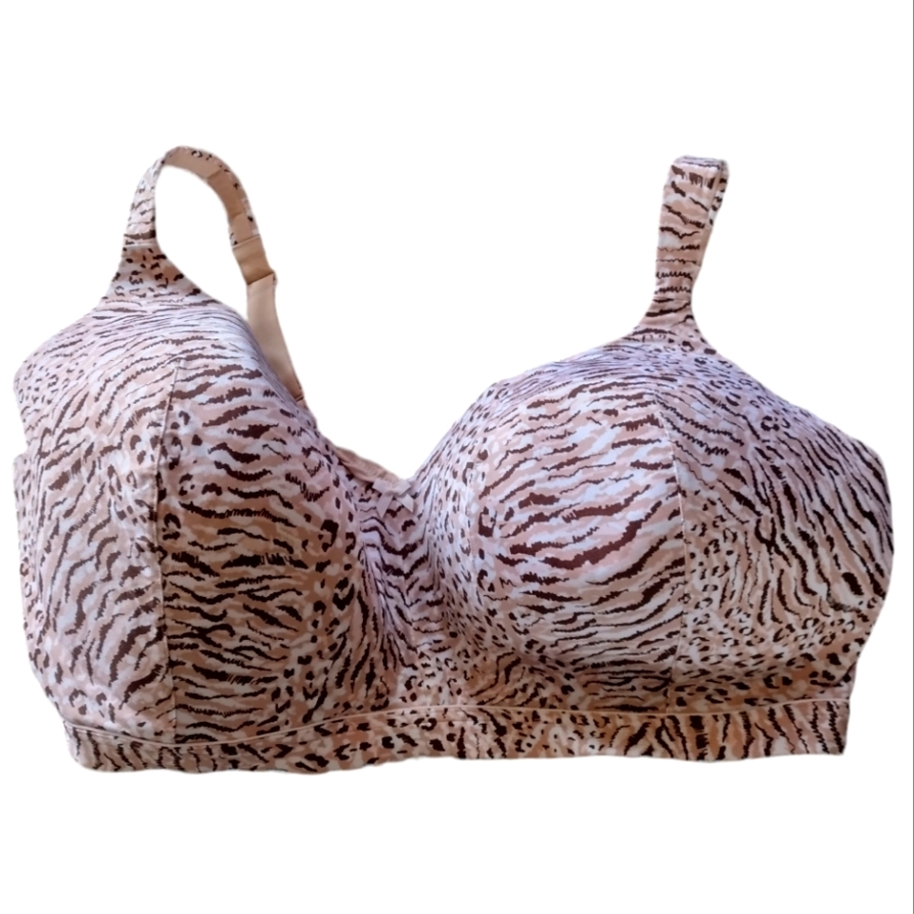 Catherine's Intimates Leopard Print Bra With Pink… - image 1